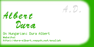 albert dura business card